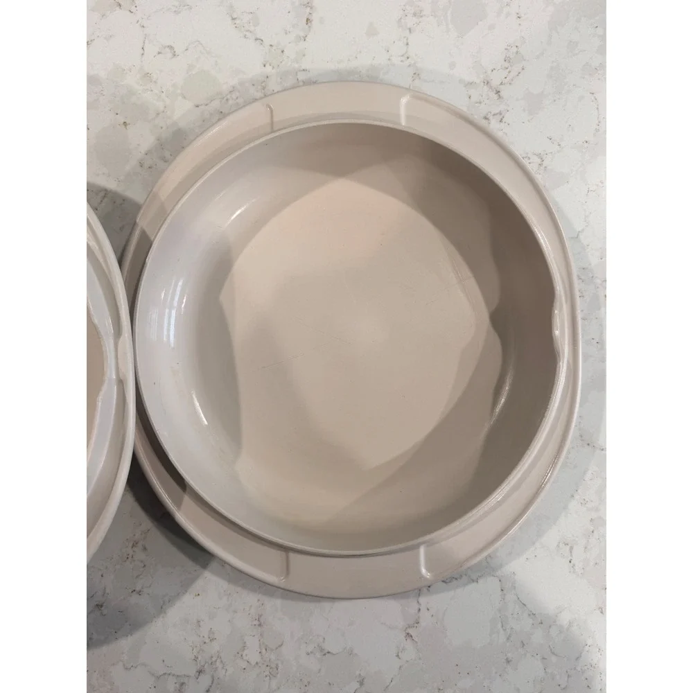 Vintage Tupperware Ultra 21 Casserole Dish Set 1 Qt 1L Almond Beige 1722-1 Lid
